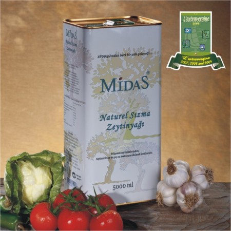 Midas Natürel Sızma Zeytinyağı 5000ml | Teneke | 0.8 asit